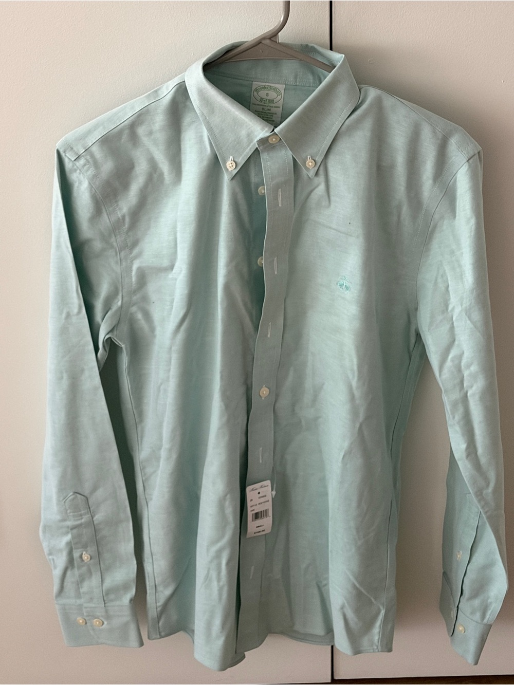 New Brooks Brothers Light Mint Button-Down Men's Shirt Slim Small
